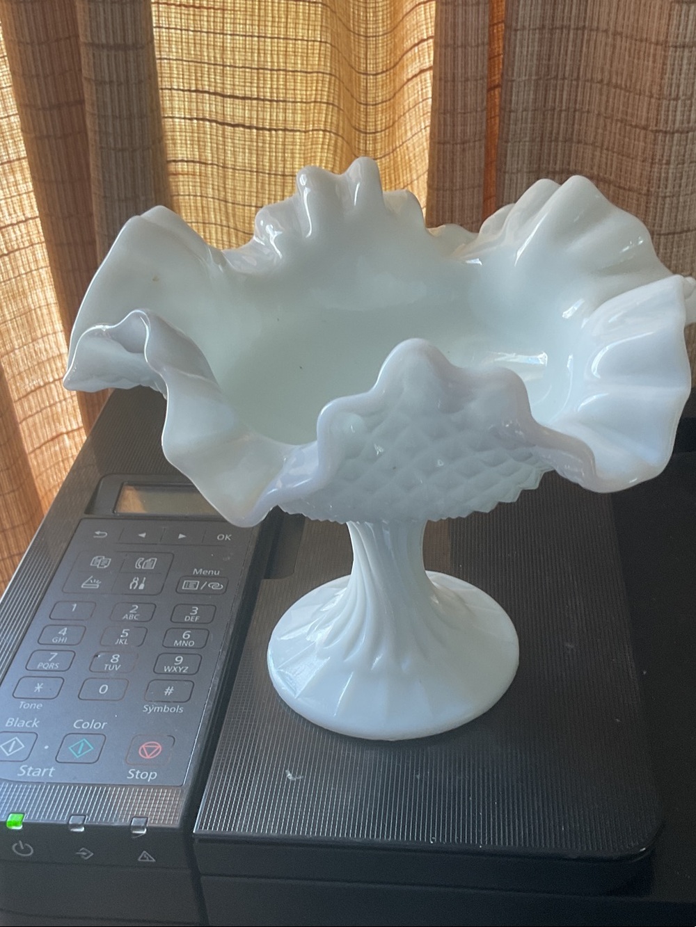 Fenton Milkglass compote